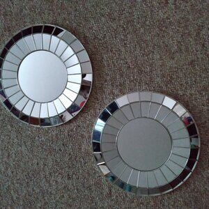 Silver Wall Mirror Decorative Round Mirrors for Any Space Home Decor 10 In ~ New